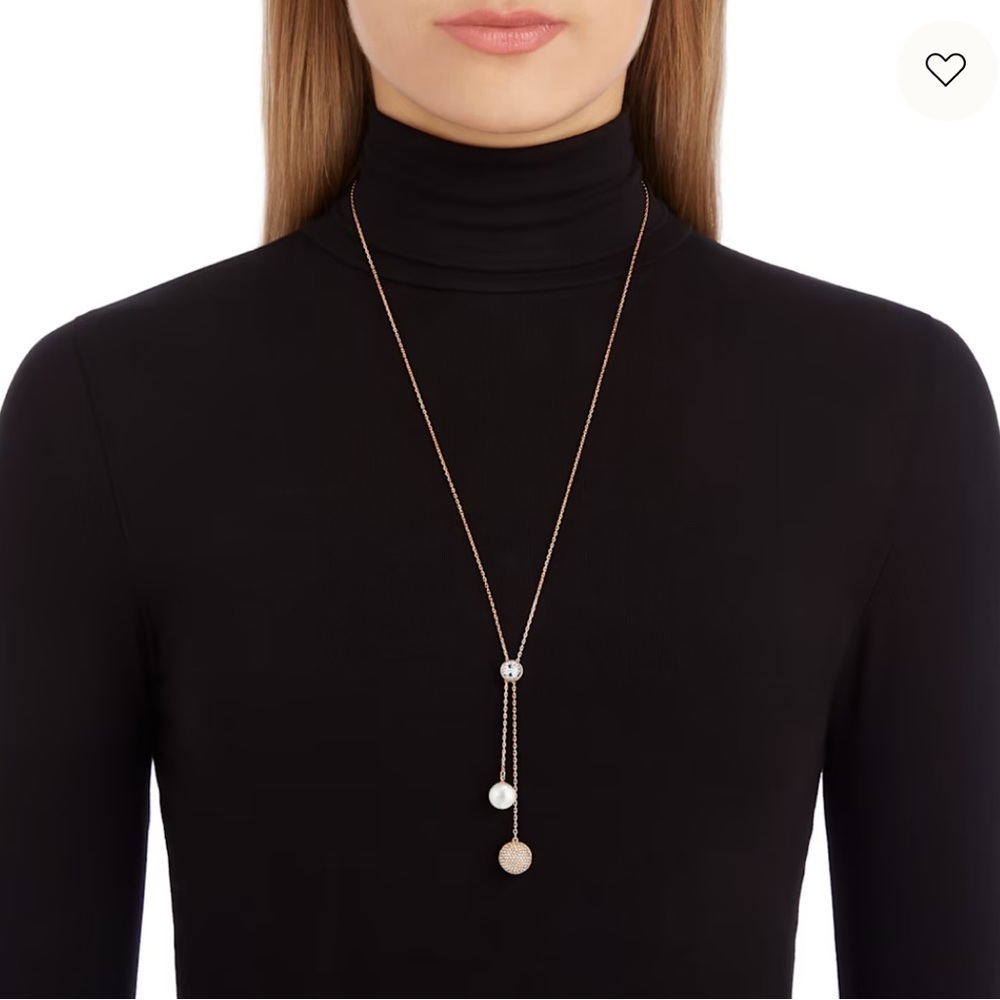 Swarovski Forward Y Rose Gold Necklace